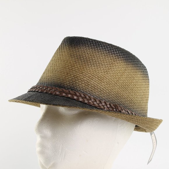NWT MILANI Fedora Tribi Hat Size S/M Mustard-Tan & Black New with Tags - Picture 5 of 11